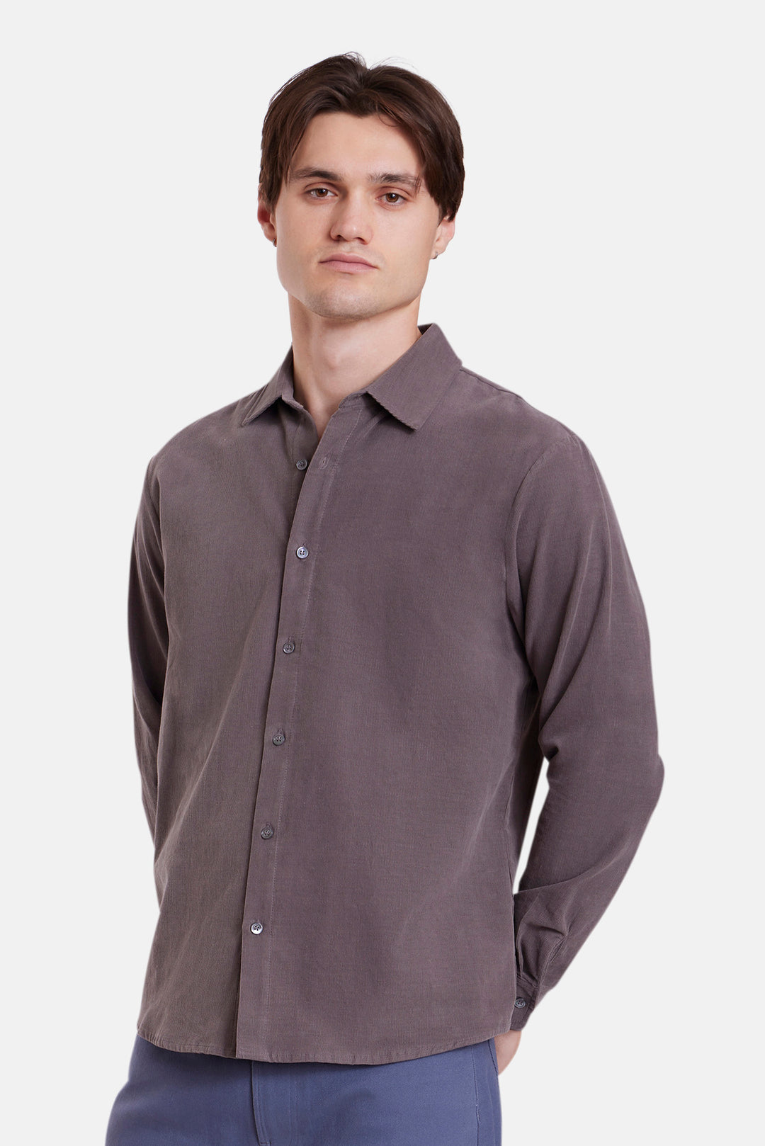 Warren Fine Cord Shirt Taupe