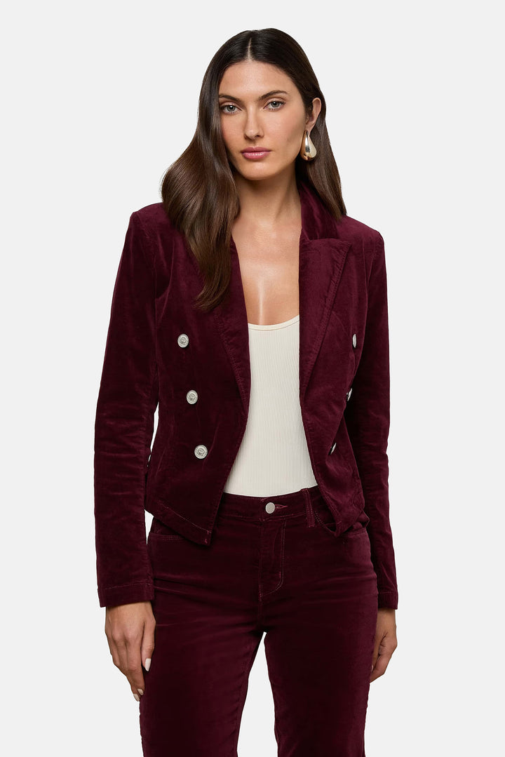 Wayne Crop Double Breast Jacket Dark Port