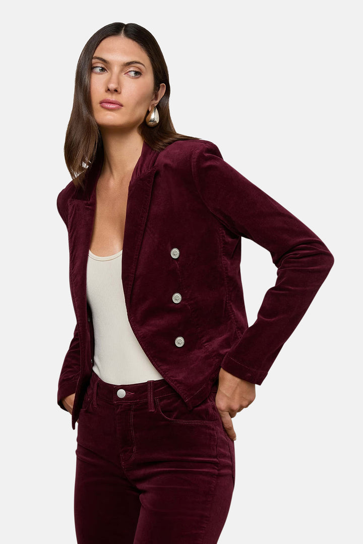 Wayne Crop Double Breast Jacket Dark Port