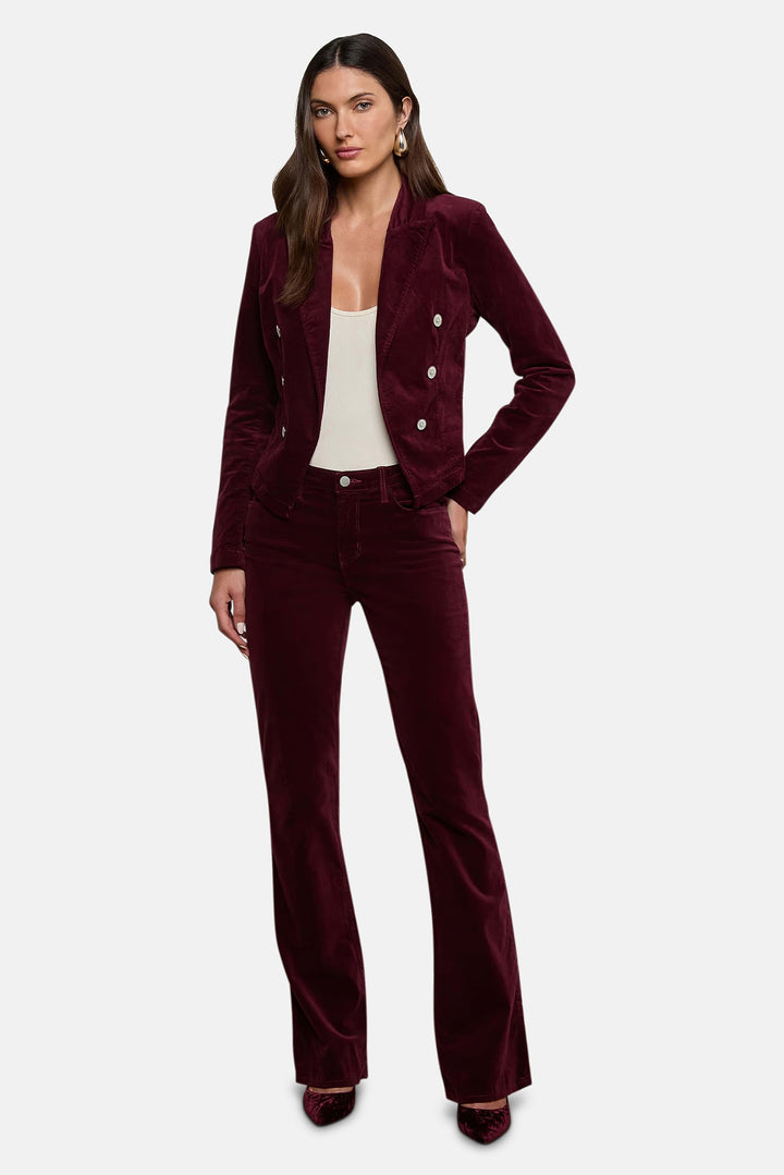 Wayne Crop Double Breast Jacket Dark Port