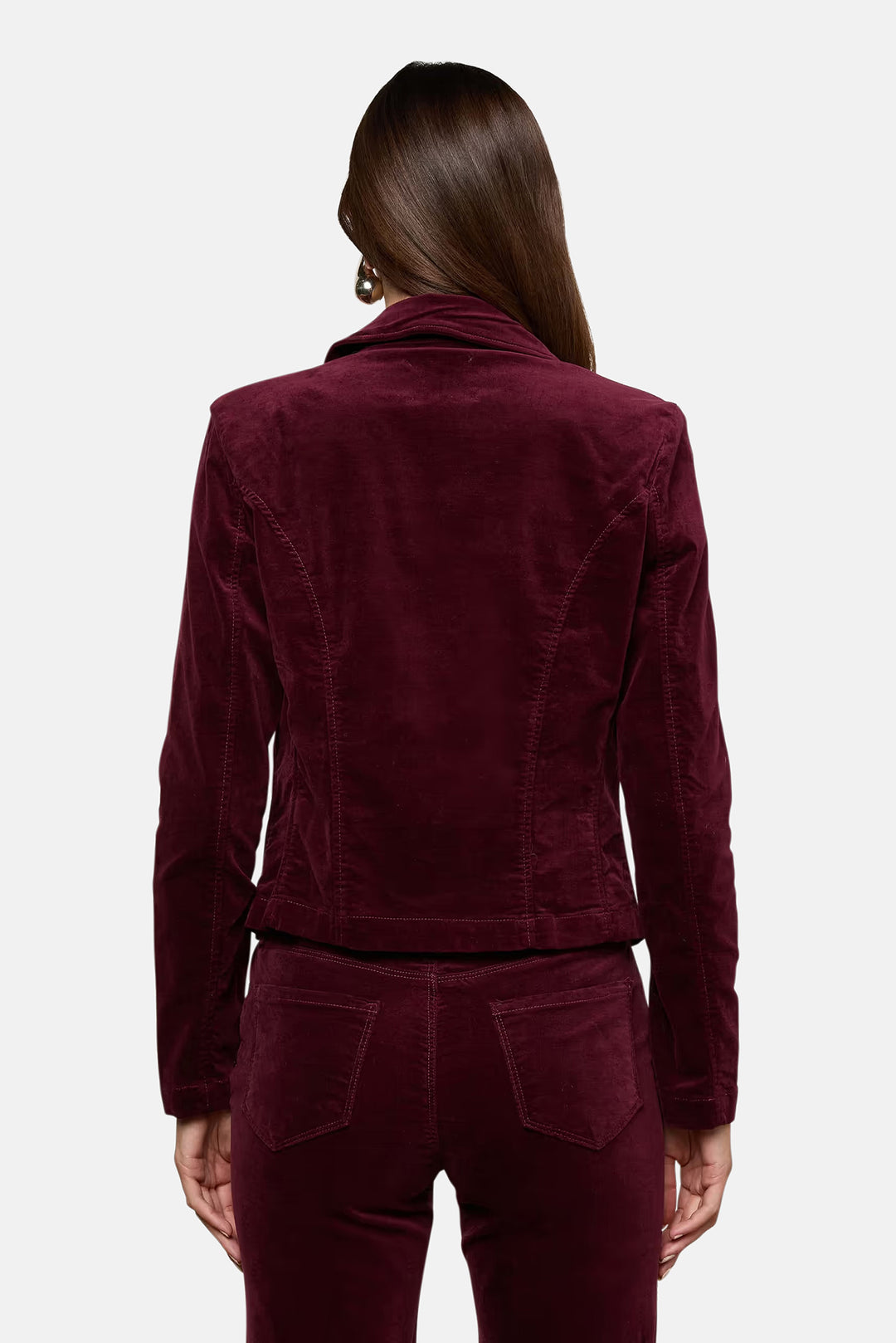 Wayne Crop Double Breast Jacket Dark Port