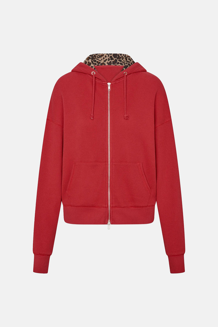Weekend Zip Up Hoodie Strawberry Red