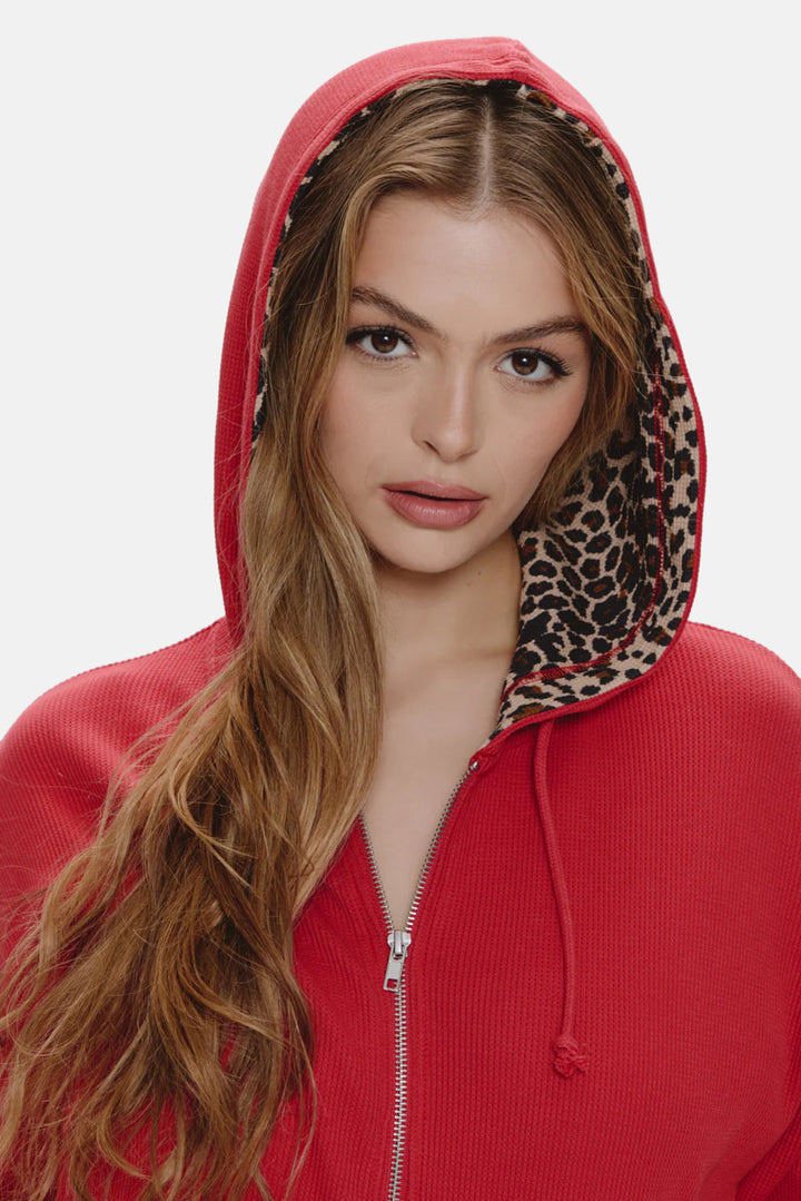 Weekend Zip Up Hoodie Strawberry Red