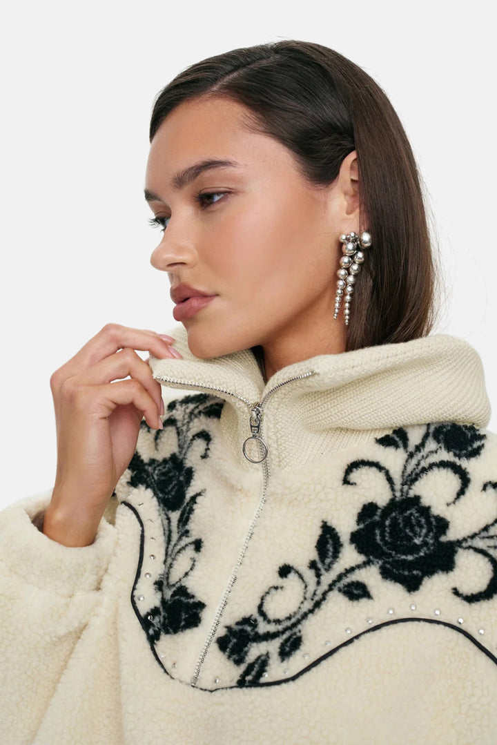 Western Floral Sherpa Cream