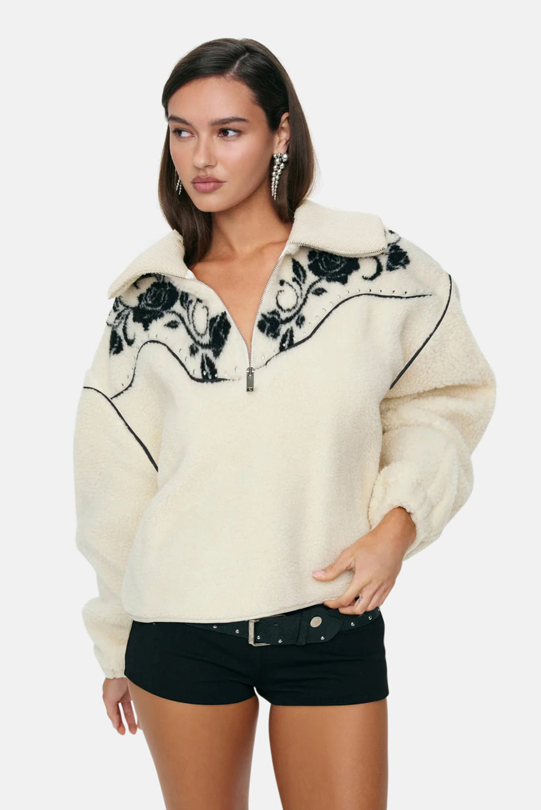 Western Floral Sherpa Cream