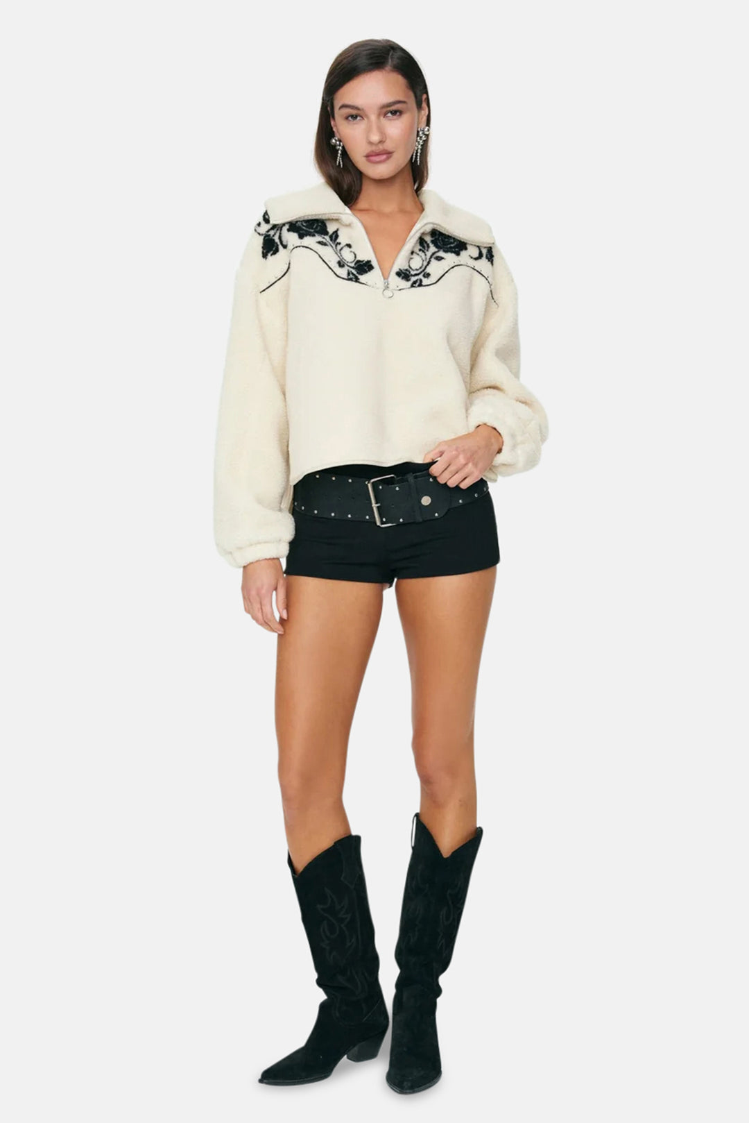 Western Floral Sherpa Cream