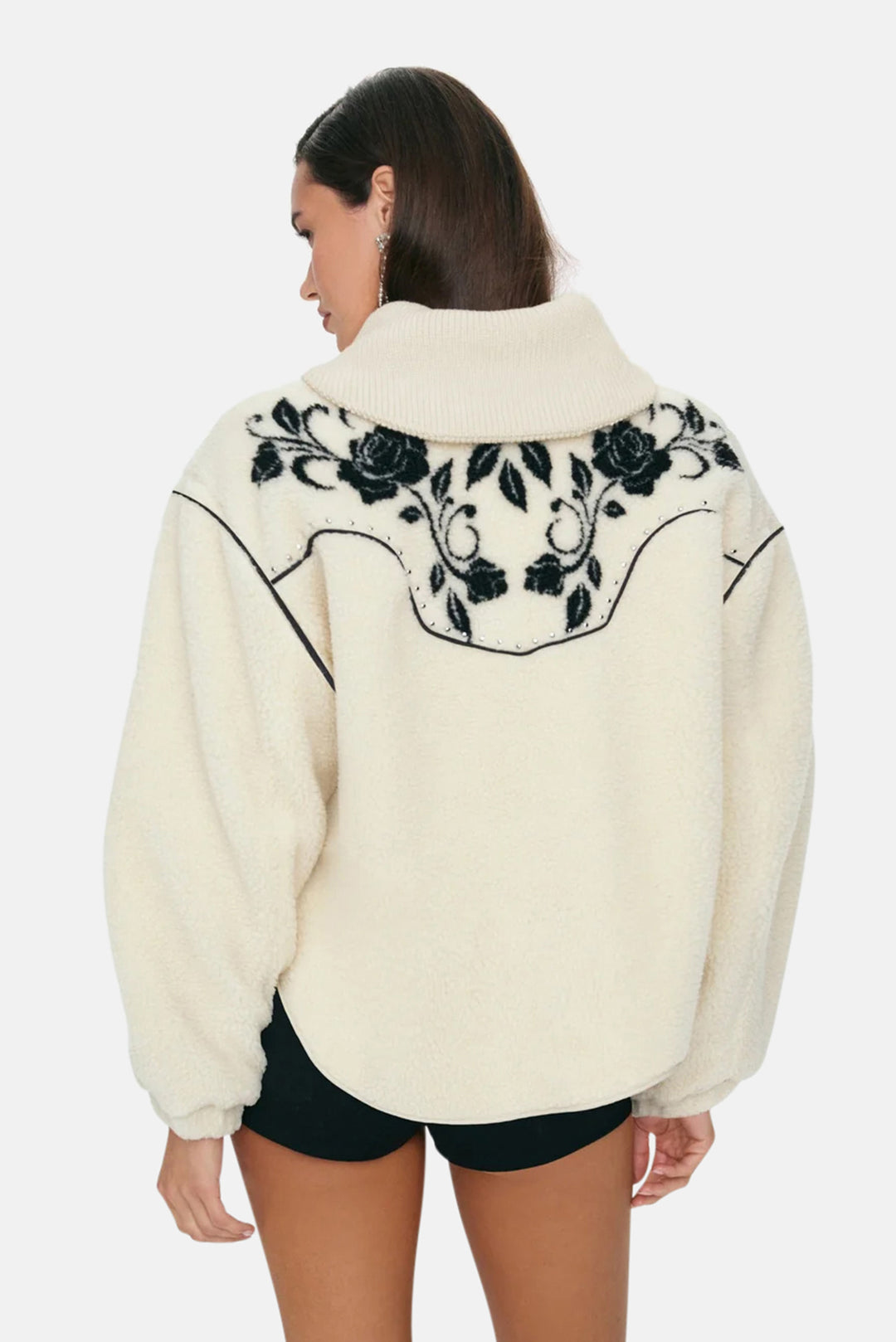 Western Floral Sherpa Cream