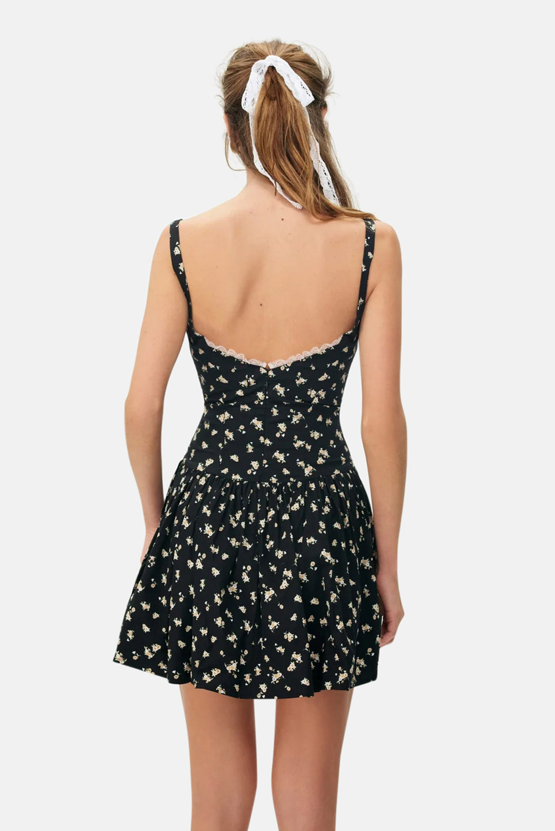 Western Wildflower Mini Dress Black