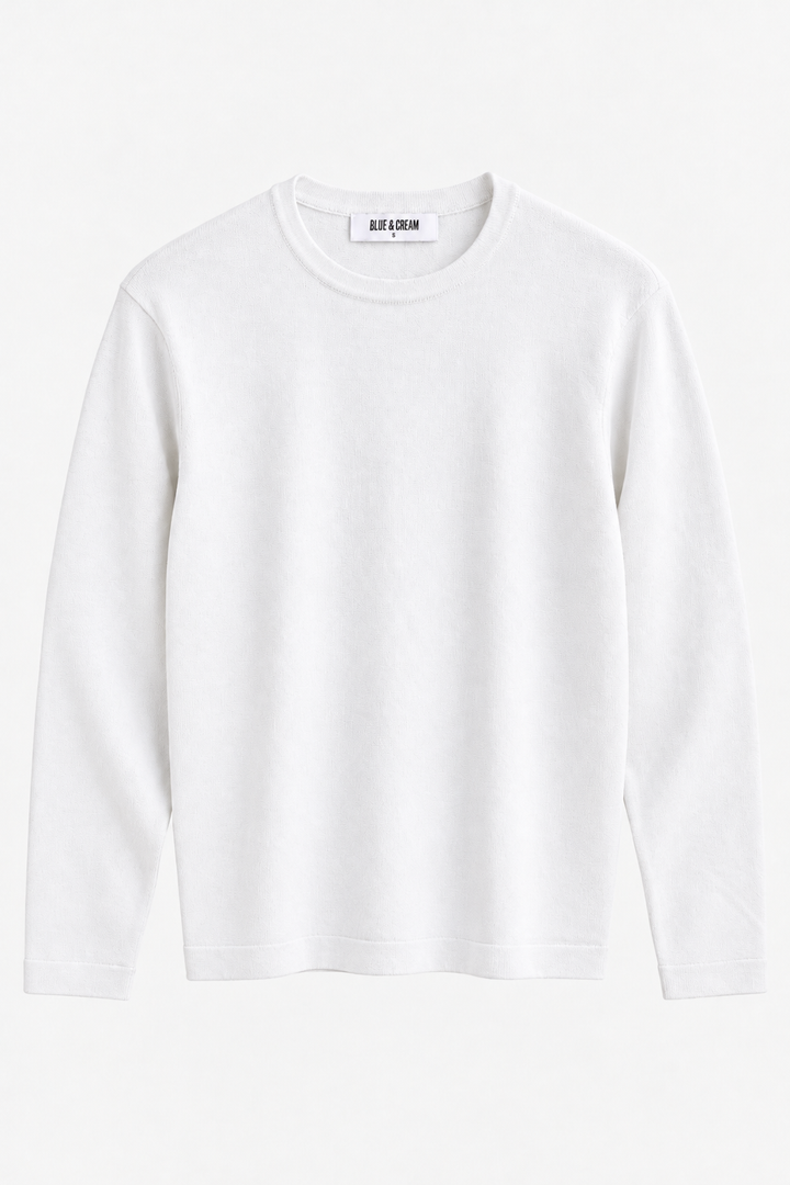 Reade Light Weight Crewneck Laser White
