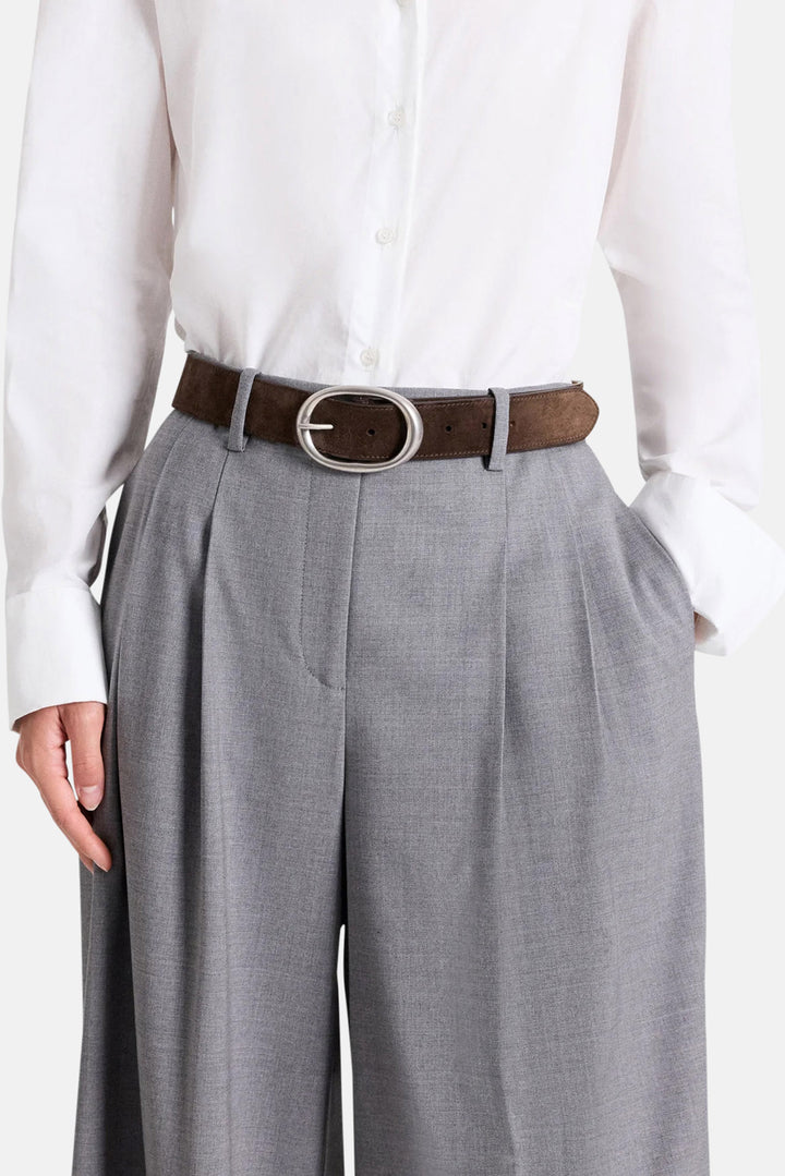 Wide Belt Cocoa / Antique Silver