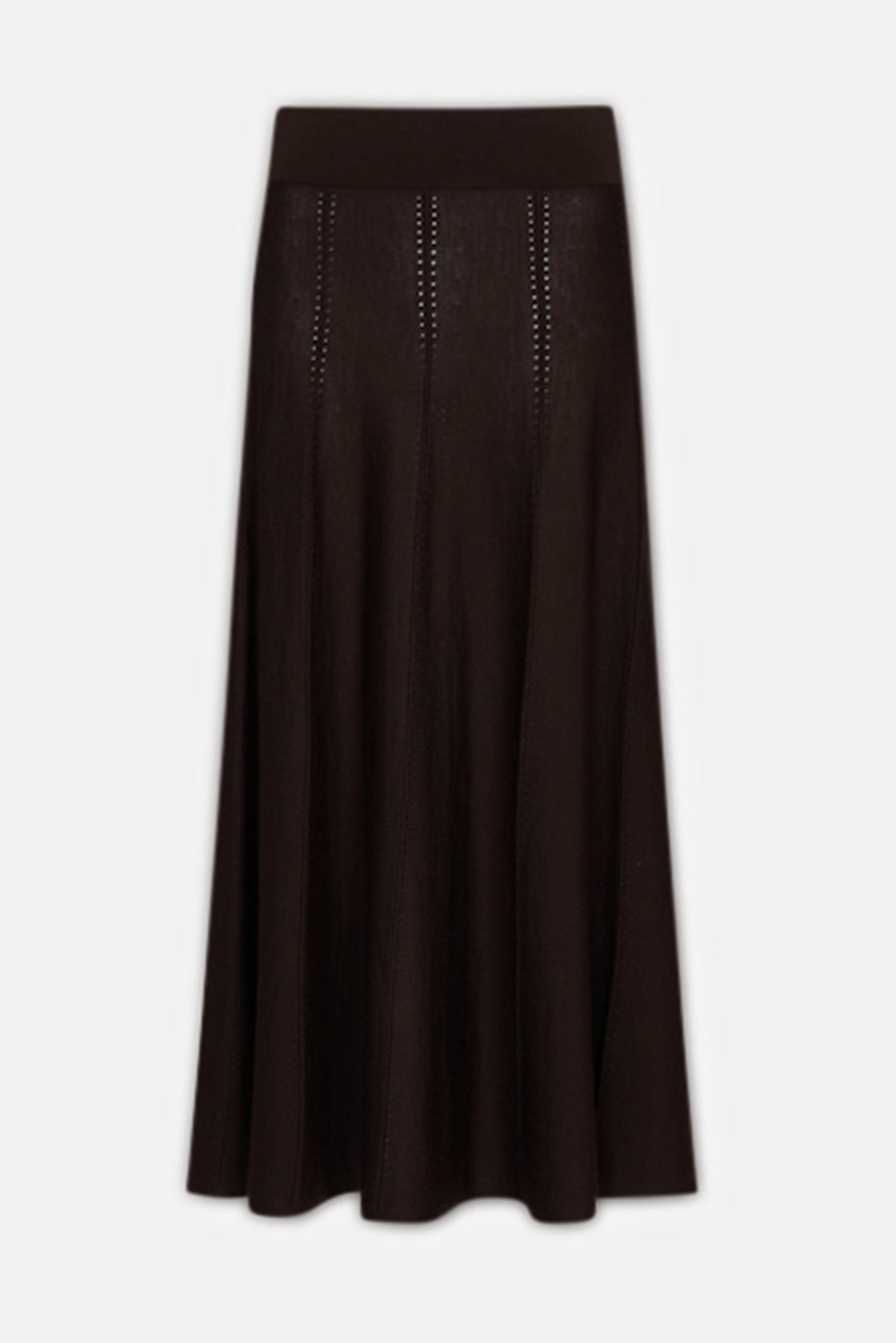 Taite Pant in Shiny Viscose Wool Satin Chocolate Torte