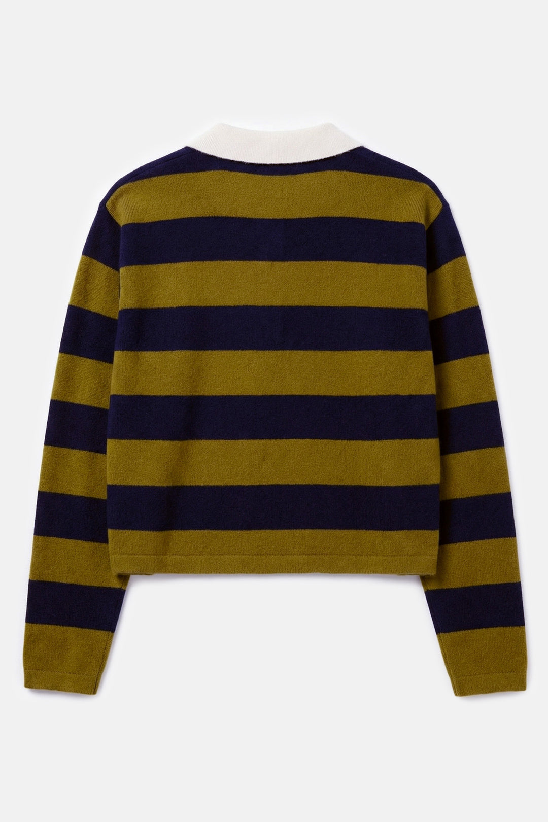 Bonnie Rugby Cropped Cashmere Sweater Green/Navy
