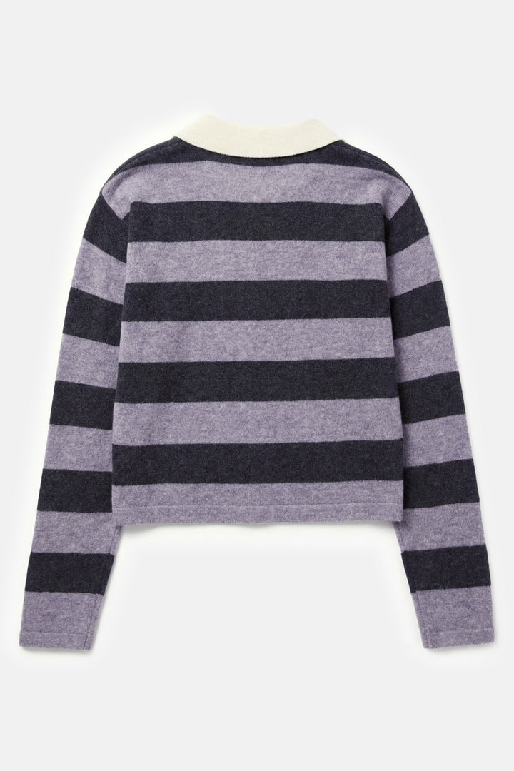 Bonnie Rugby Cropped Cashmere Sweater Grey/Charcoal