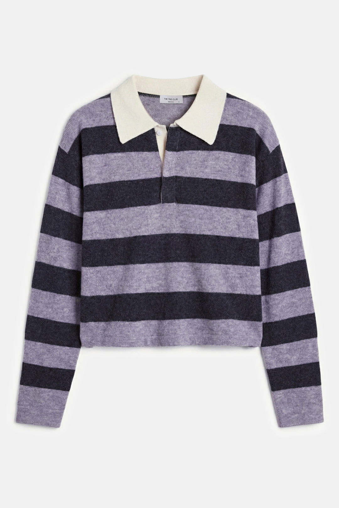 Bonnie Rugby Cropped Cashmere Sweater Grey/Charcoal
