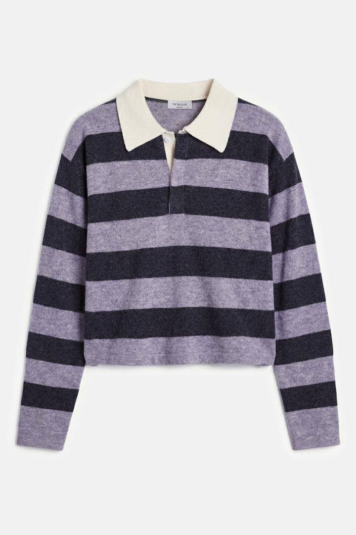 Bonnie Rugby Cropped Cashmere Sweater Grey/Charcoal