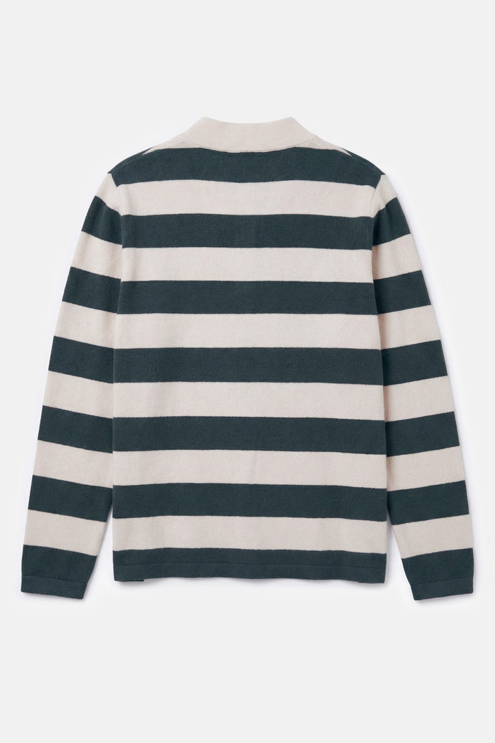 Clyde Rugby Oversized Cashmere Sweater Green/Ivory