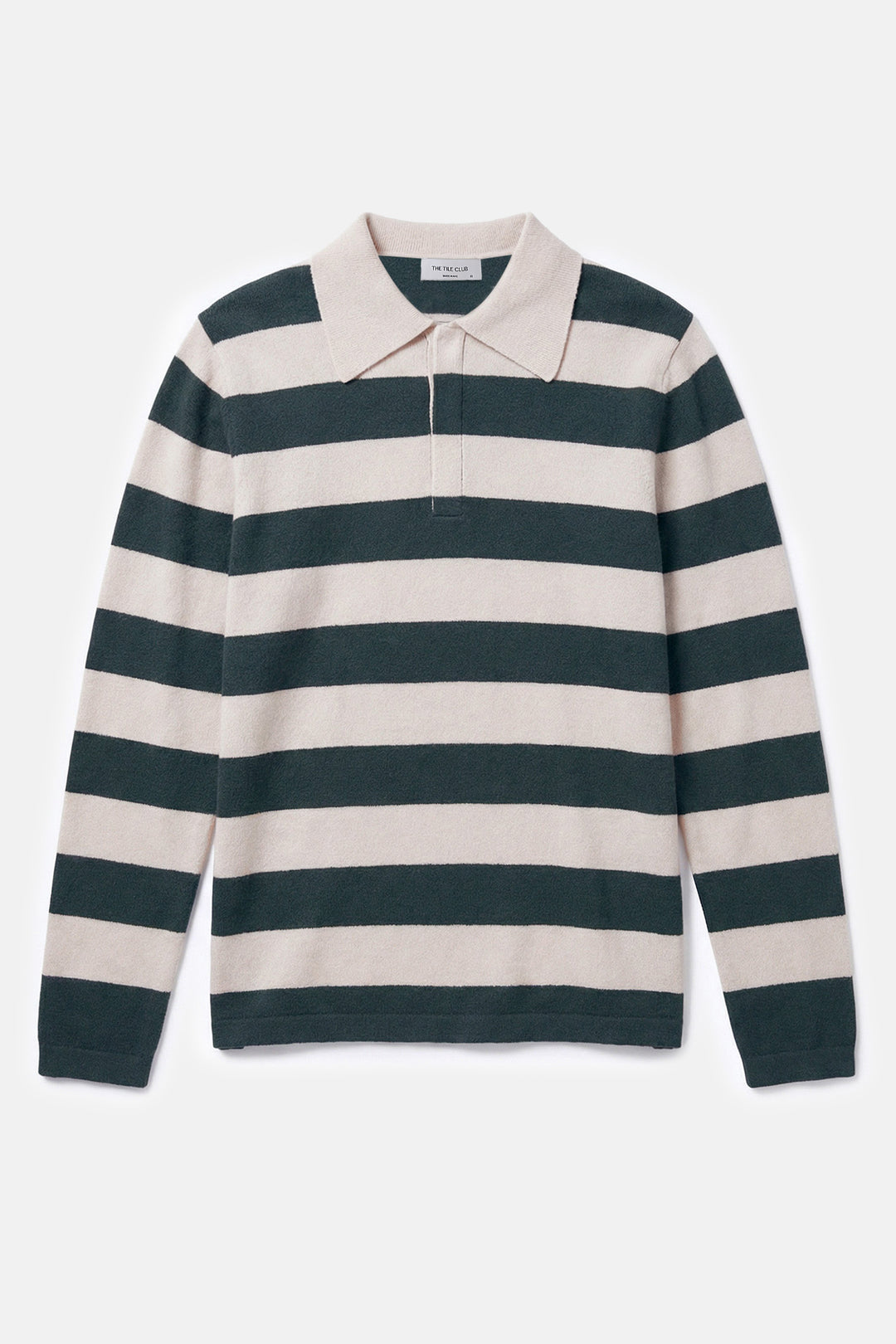 Clyde Rugby Oversized Cashmere Sweater Green/Ivory