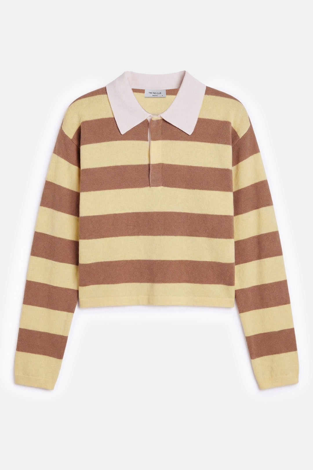 Bonnie Rugby Cropped Cashmere Sweater Yellow/Camel