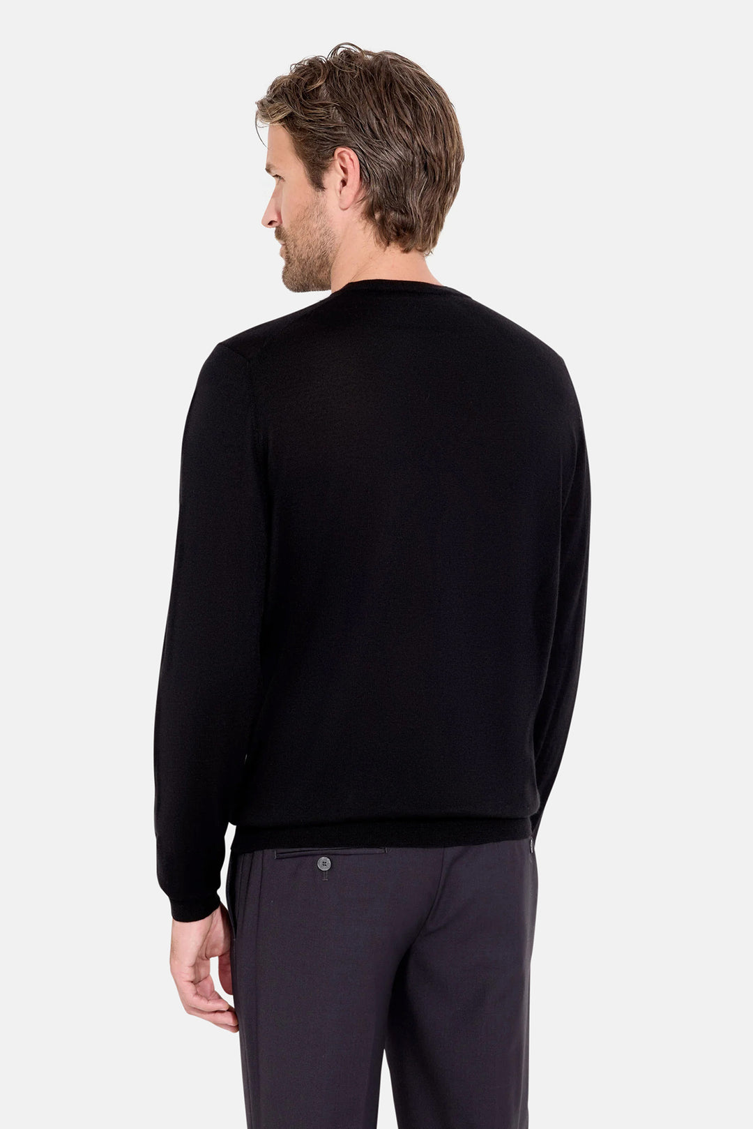 Wool Silk Cashmere Crewneck Black