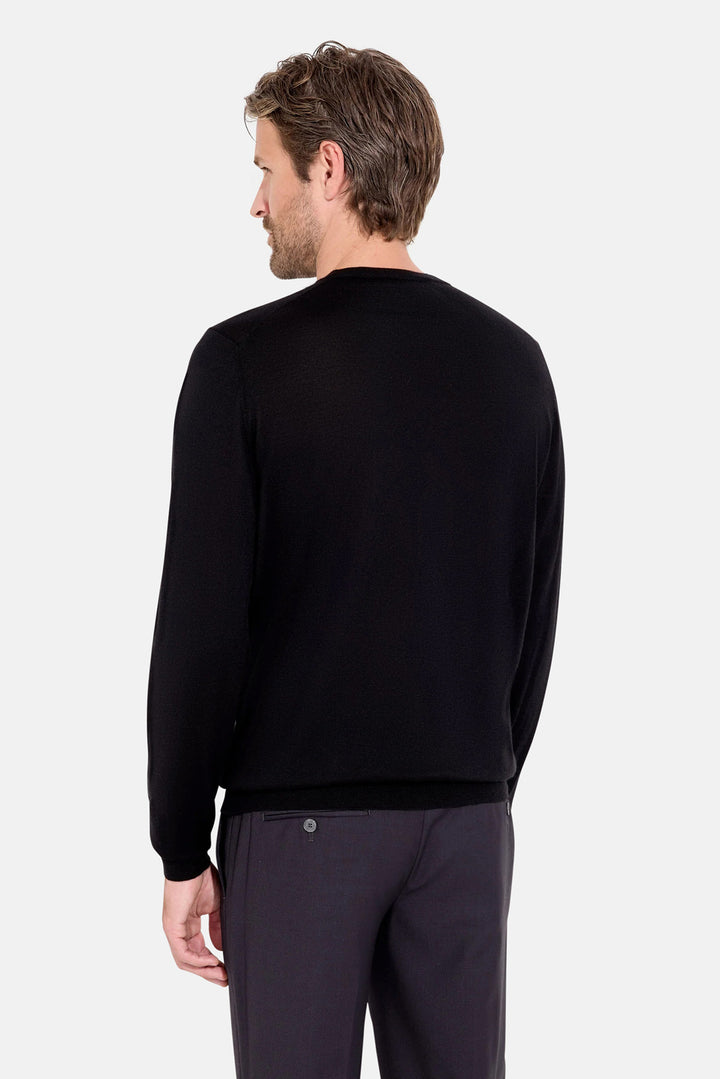 Wool Silk Cashmere Crewneck Black