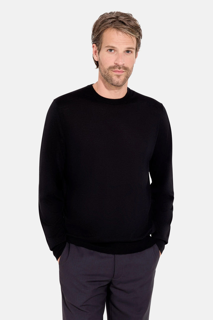 Wool Silk Cashmere Crewneck Black