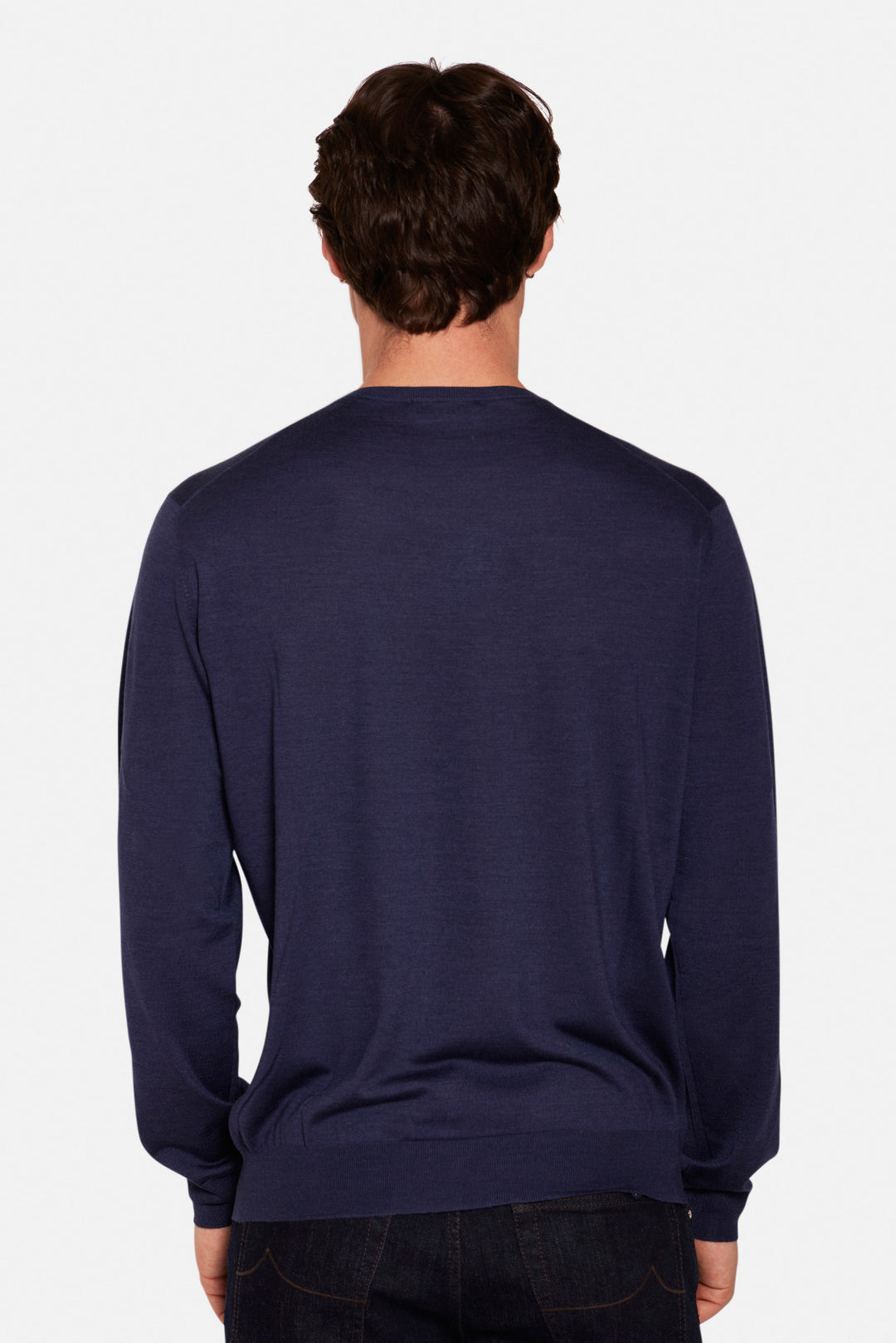 Wool Silk Cashmere Crewneck Blue