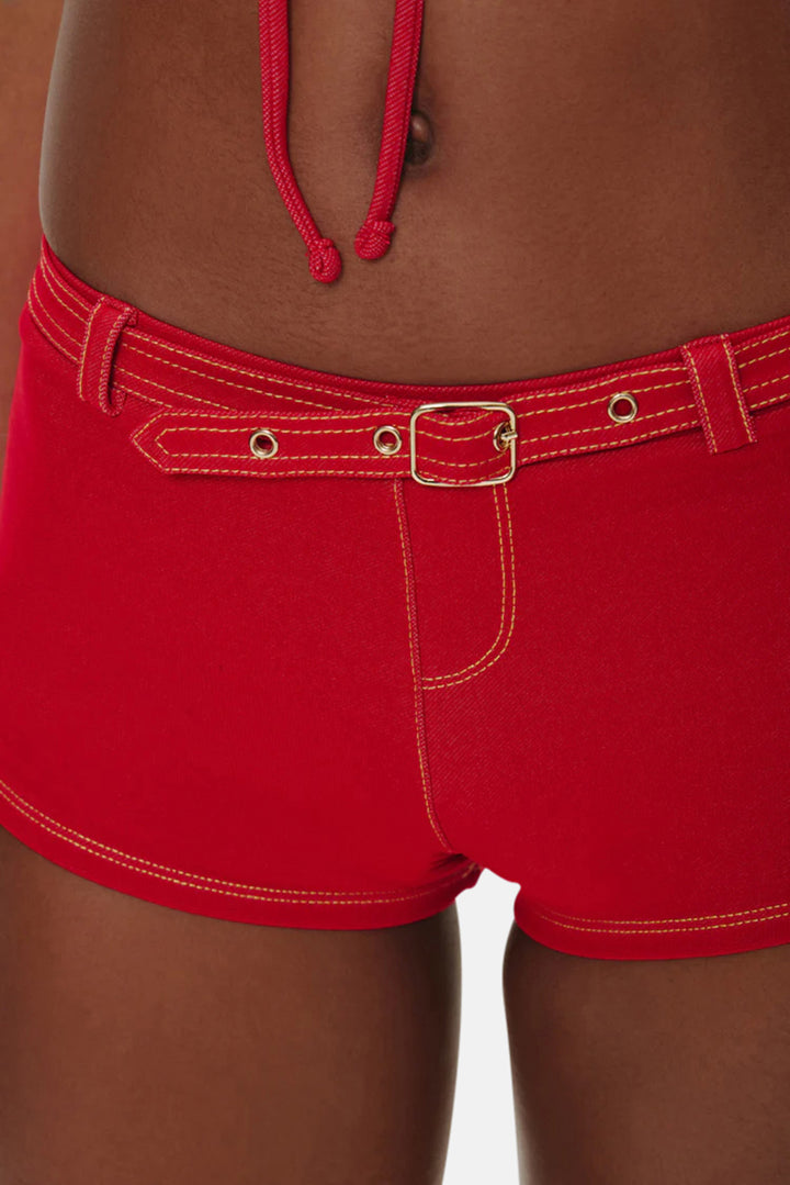 Wrangler Denim Short Red Denim
