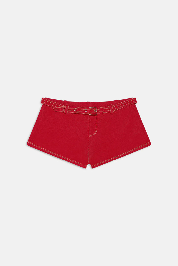 Wrangler Denim Short Red Denim