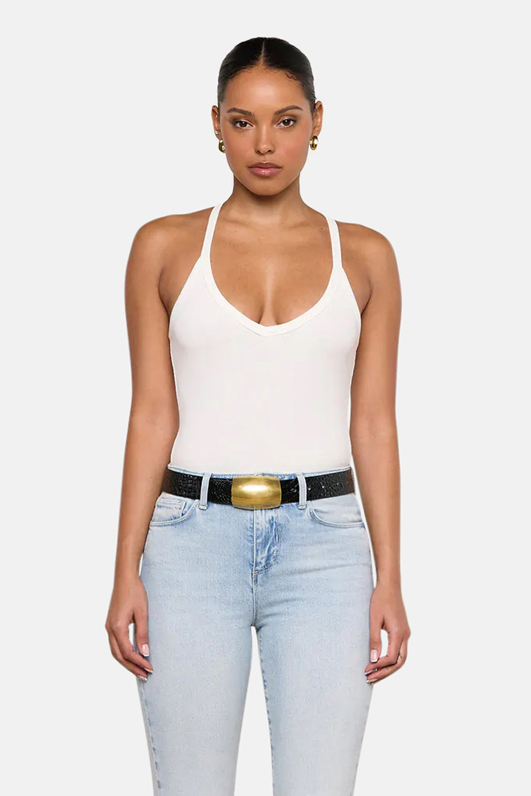Wrenna Racerback Bodysuit White