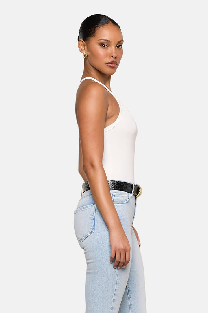 Wrenna Racerback Bodysuit White