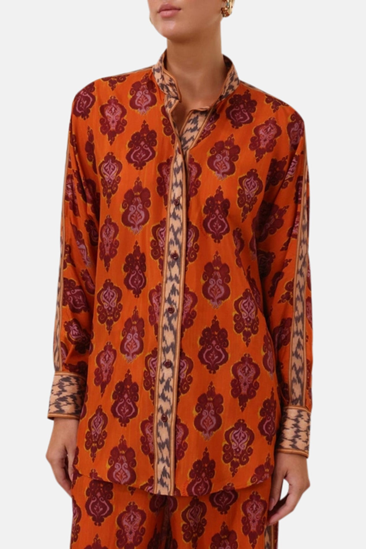 dull satin dolman ブラウス plage25AW Zimmermann Wylie Dolman Shirt Sunset – blueandcream