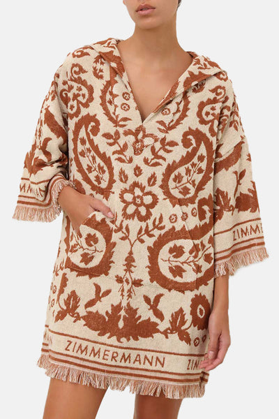 Zimmermann Wylie Hooded Toweing Dress Cream Tan – blueandcream