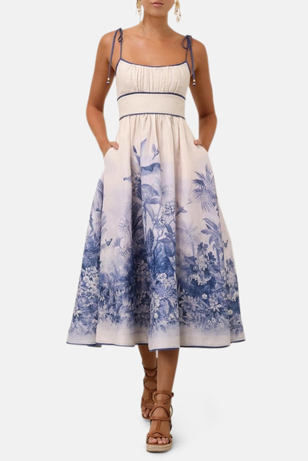 Zimmermann Wylie Picnic Dress Blue Palm – blueandcream