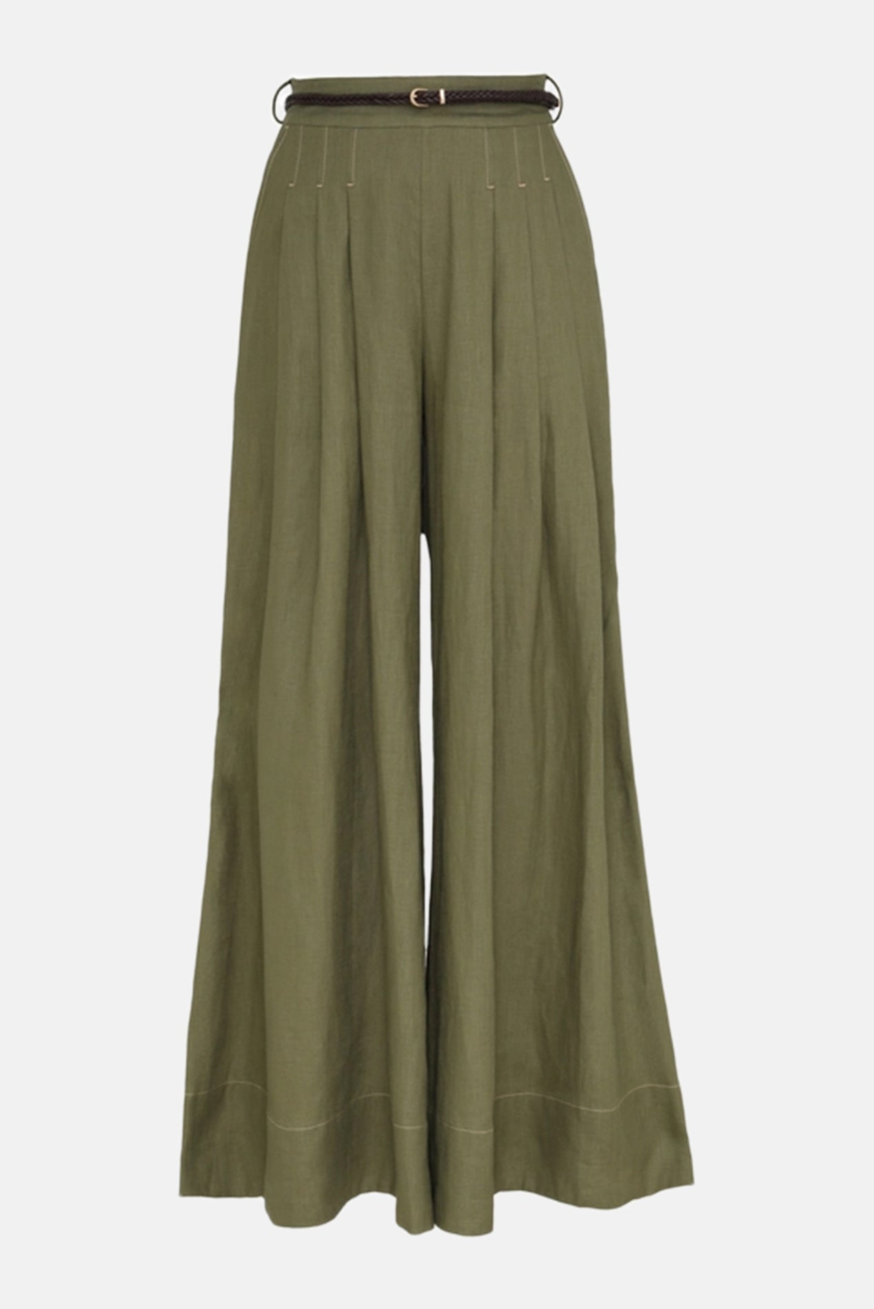 Zimmermann Wylie Wide Leg Pant Olive – blueandcream