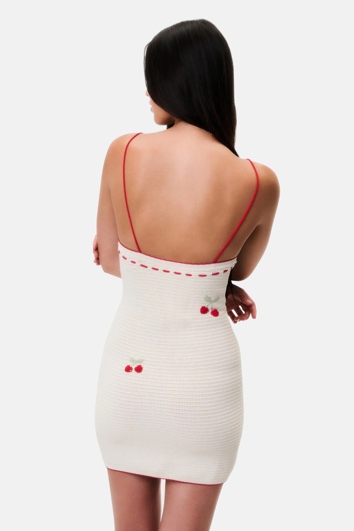 Yelena Cherry Crochet Mini Dress Cherry Sail