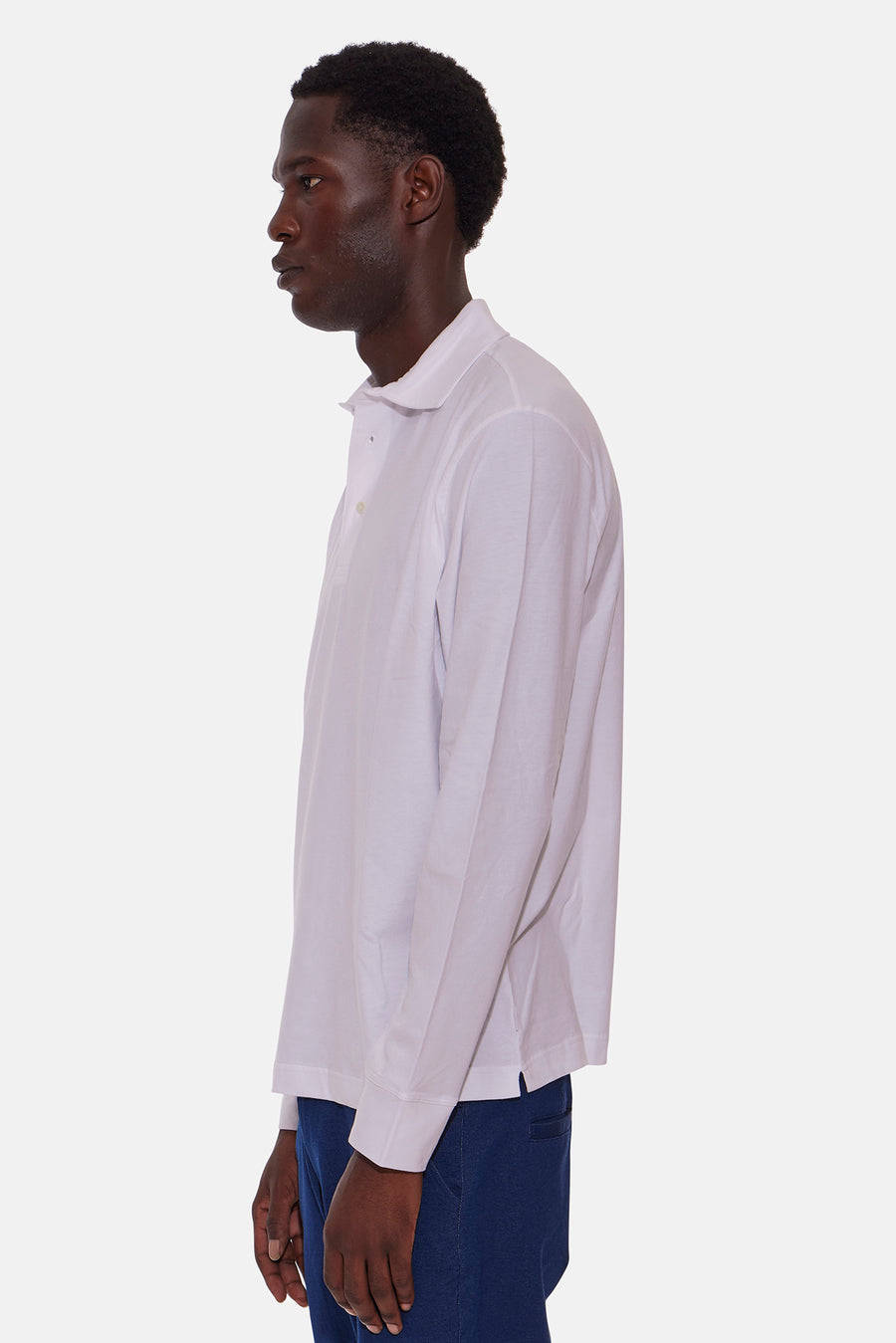 Organic Long Sleeve Polo White