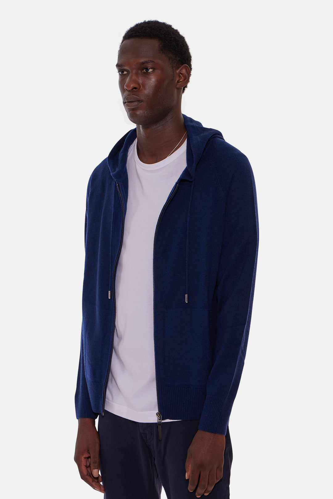 New Leo Zip Hoodie With Pockets Deep Navy