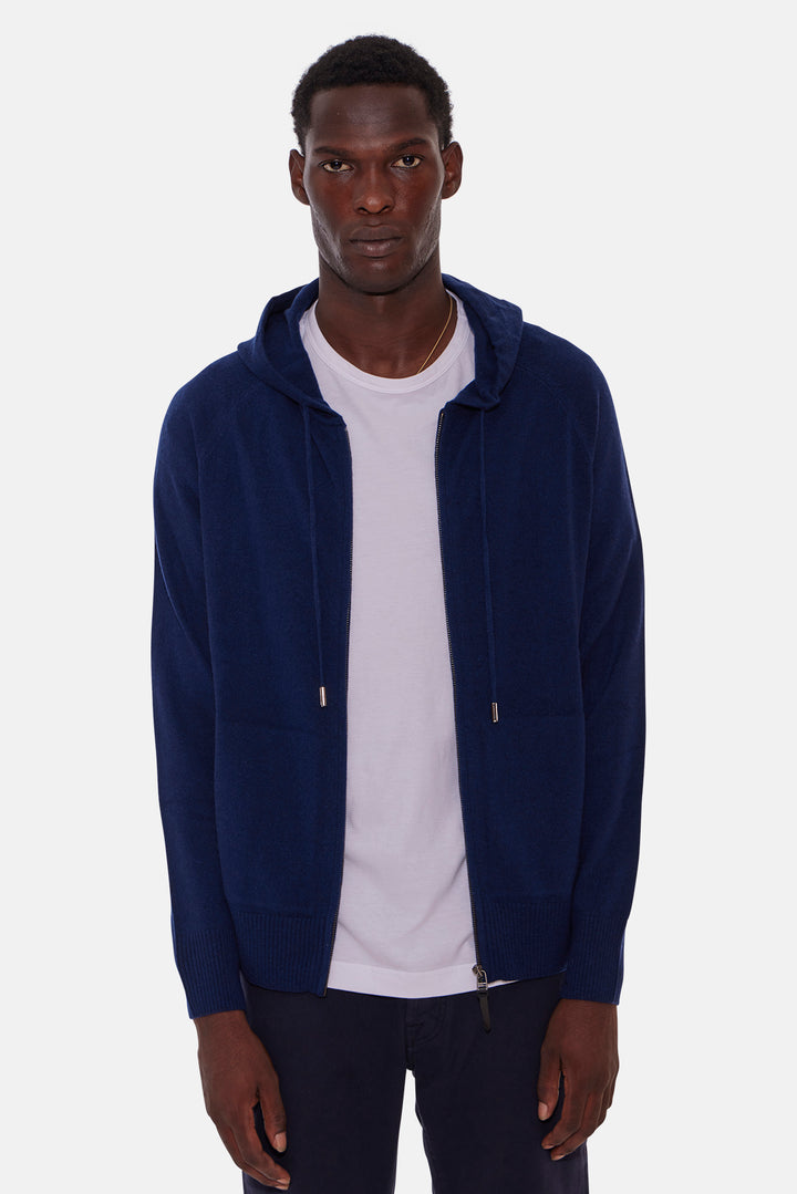 New Leo Zip Hoodie With Pockets Deep Navy