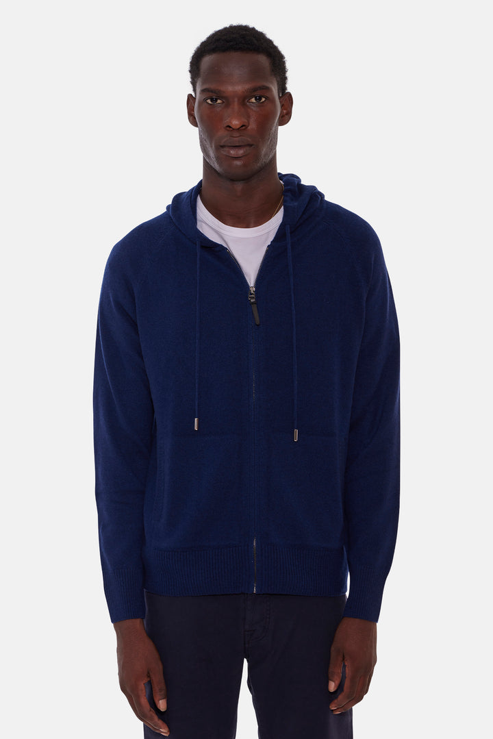 New Leo Zip Hoodie With Pockets Deep Navy