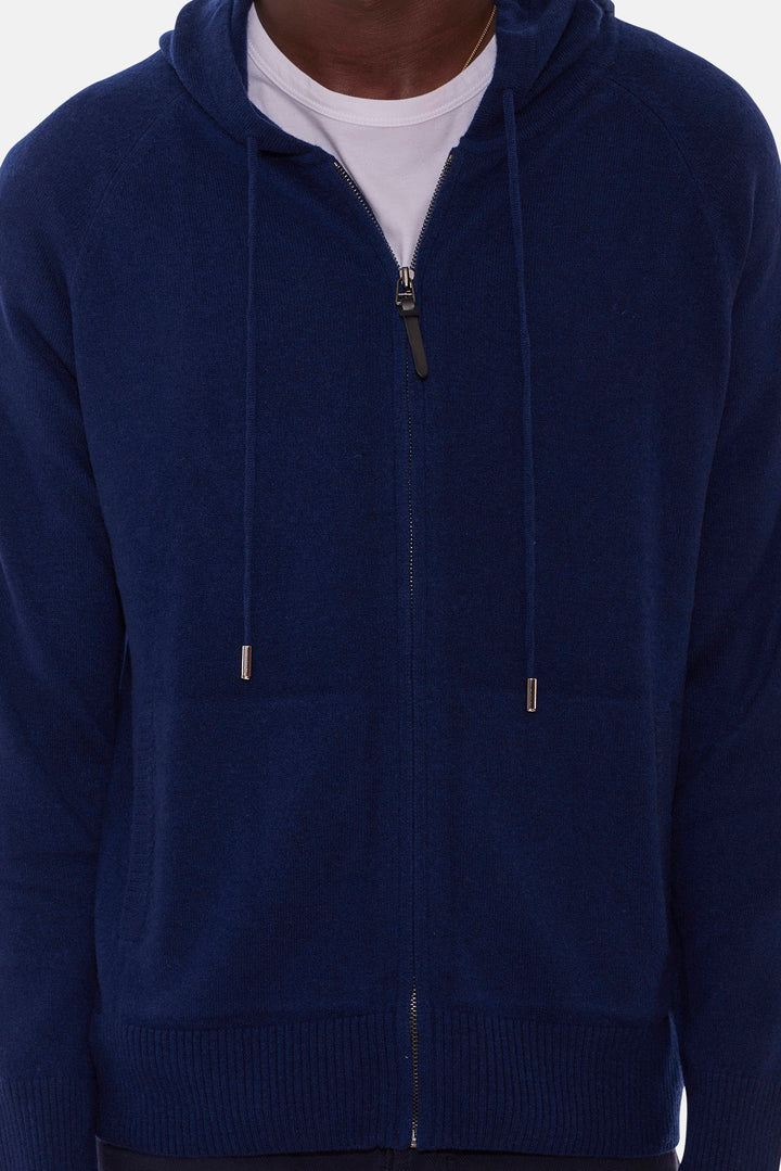 New Leo Zip Hoodie With Pockets Deep Navy