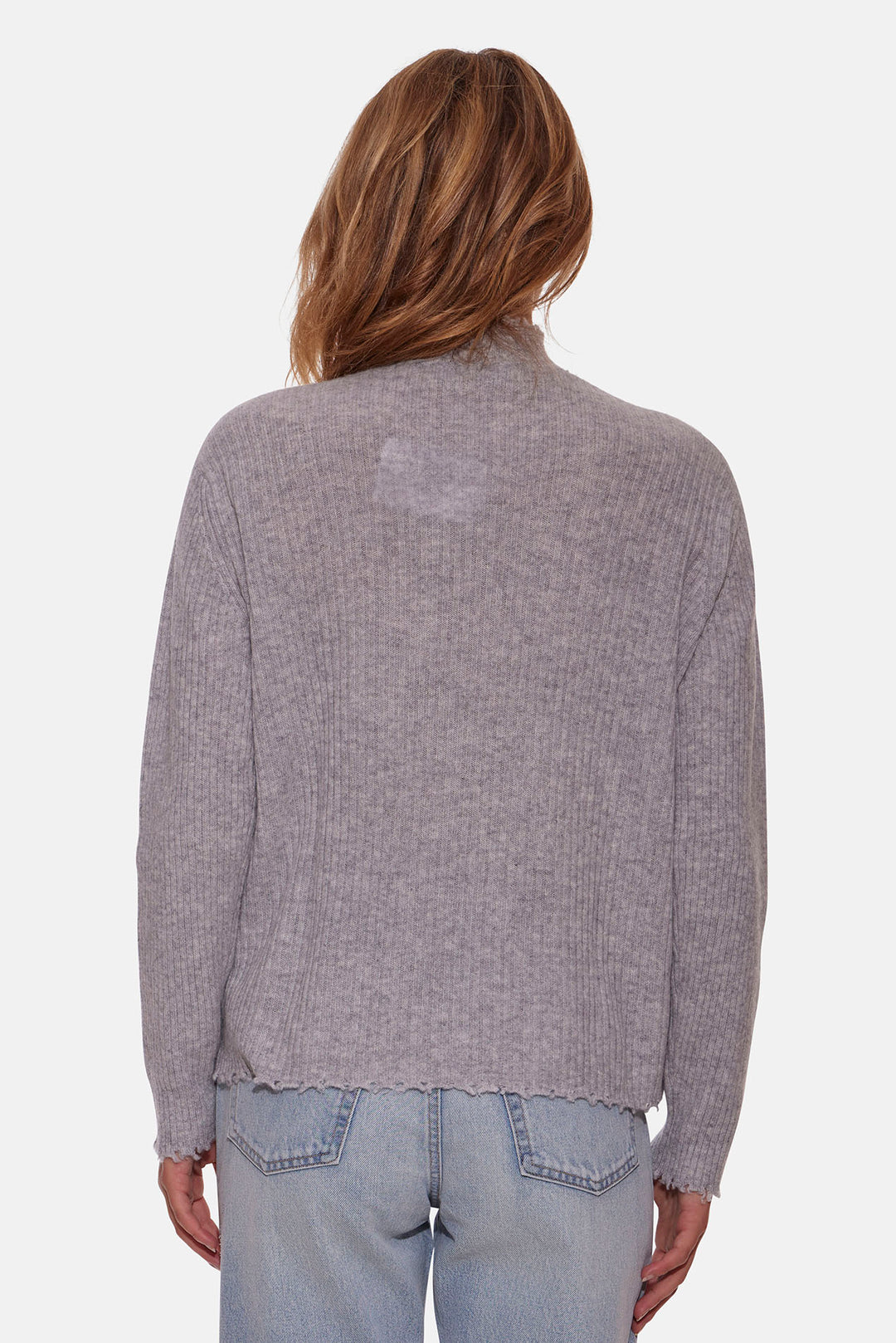 Taylor Cashmere Choker V Neck Sweater Storm