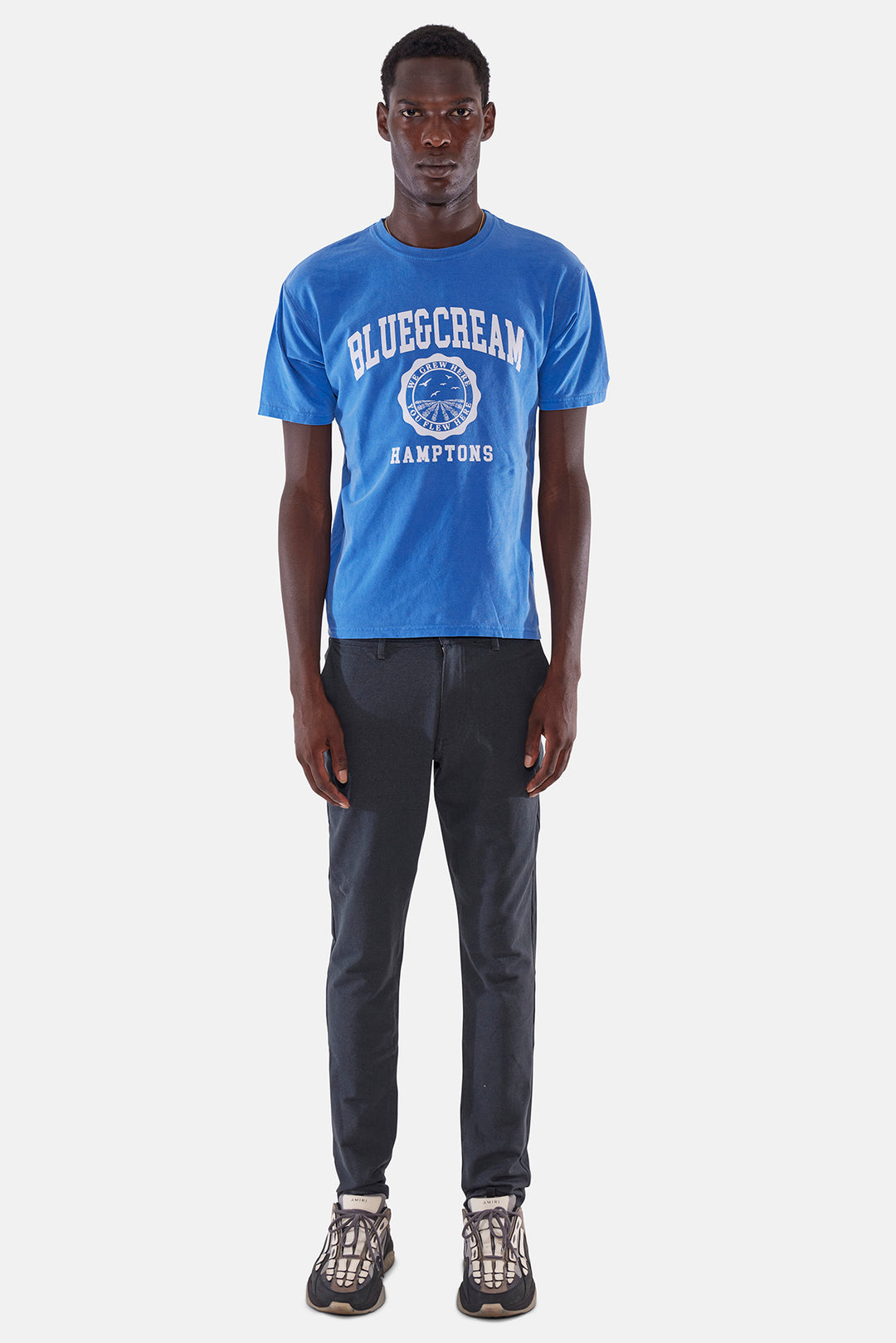 Hamptons We Grew Here Tee Blue