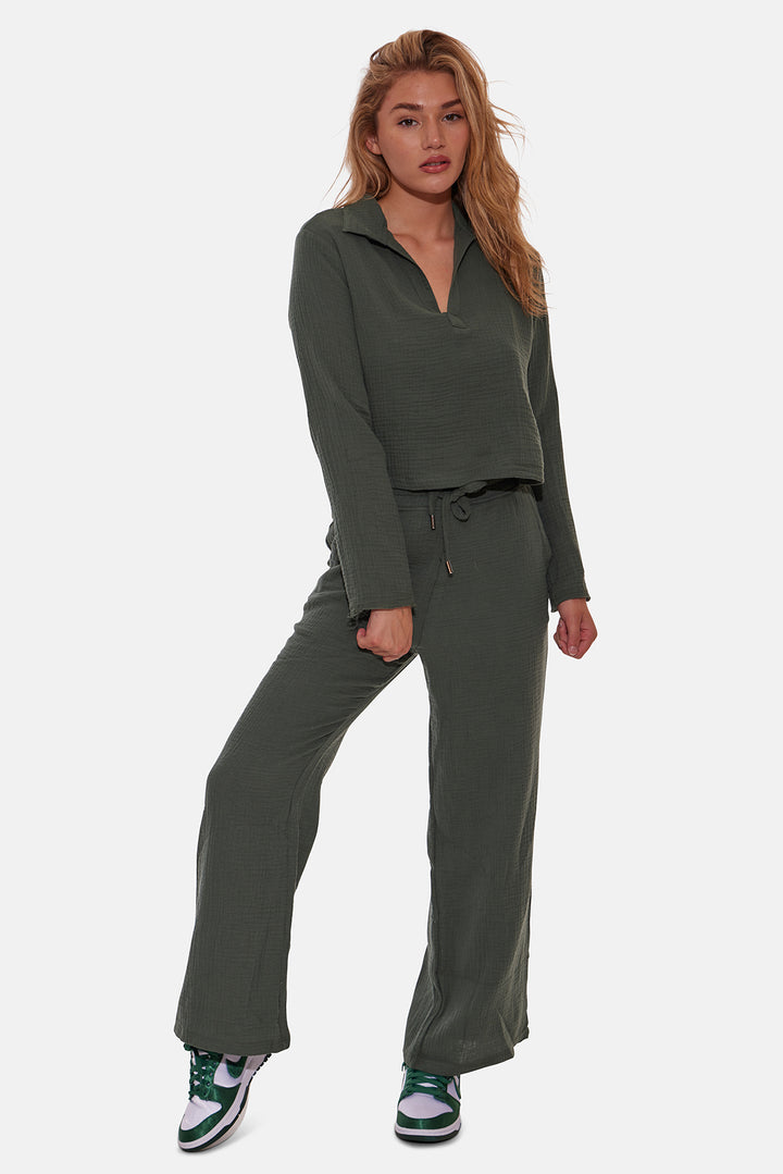 Wendy Gauze Wide Leg Pant Basil