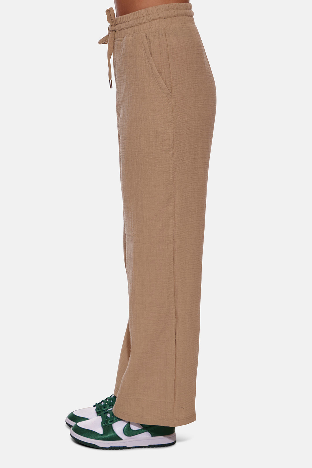 Wendy Gauze Wide Leg Pant Sand