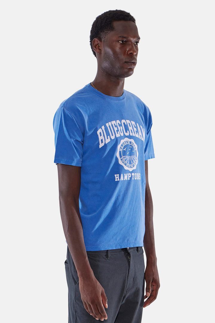 Hamptons We Grew Here Tee Blue