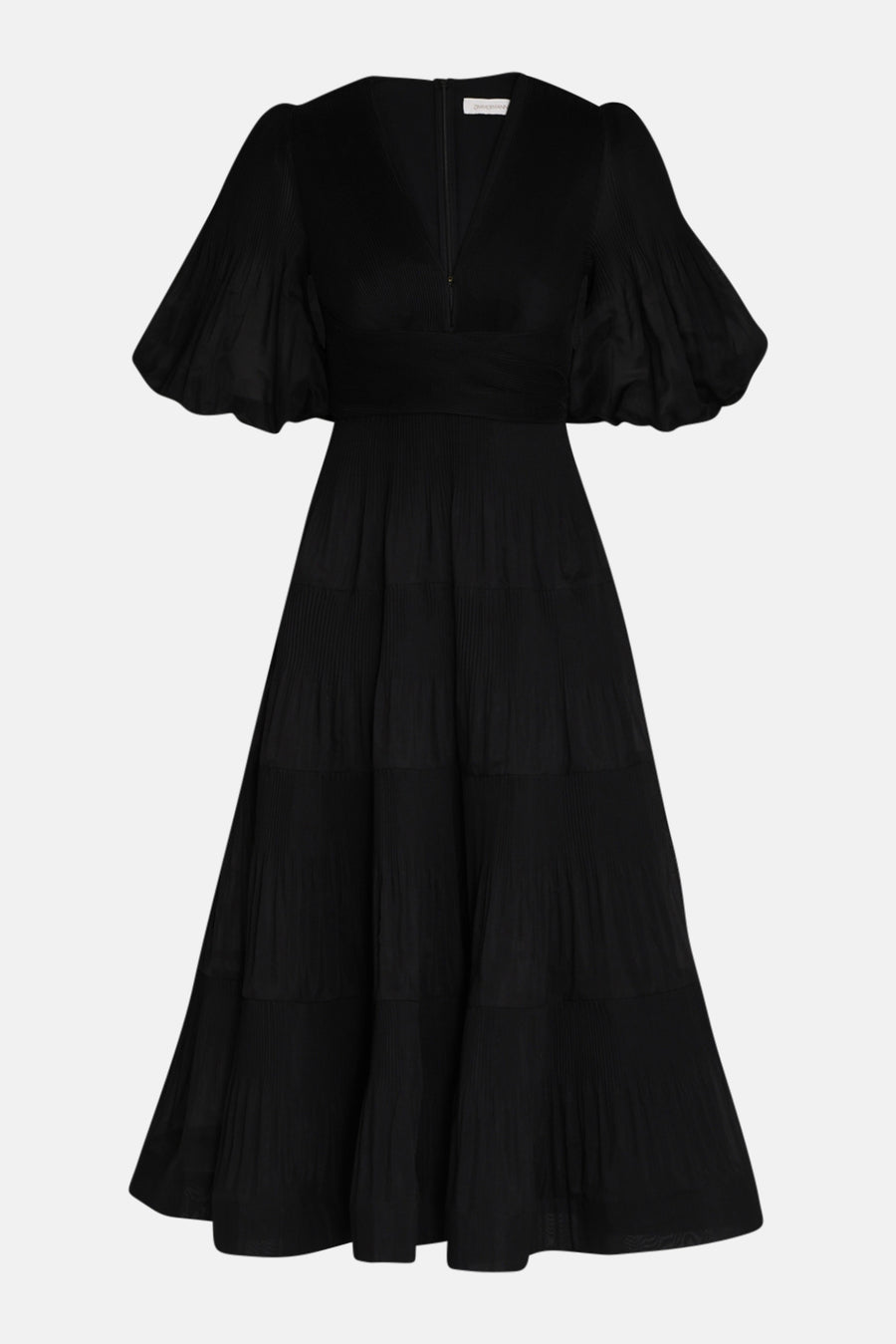 Pleated Midi Dress Black