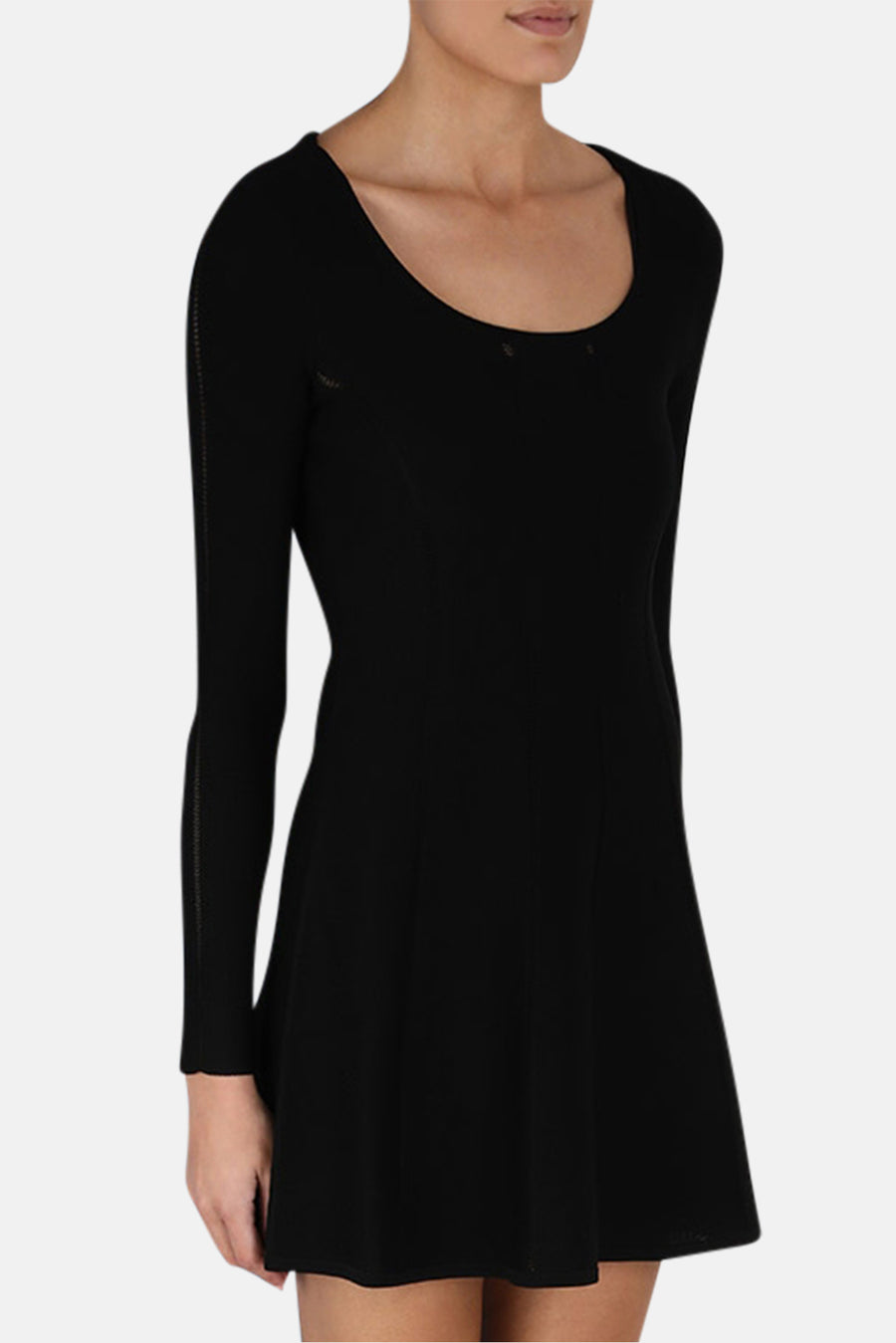 Luminosity Knit Panelled Mini Dress Black