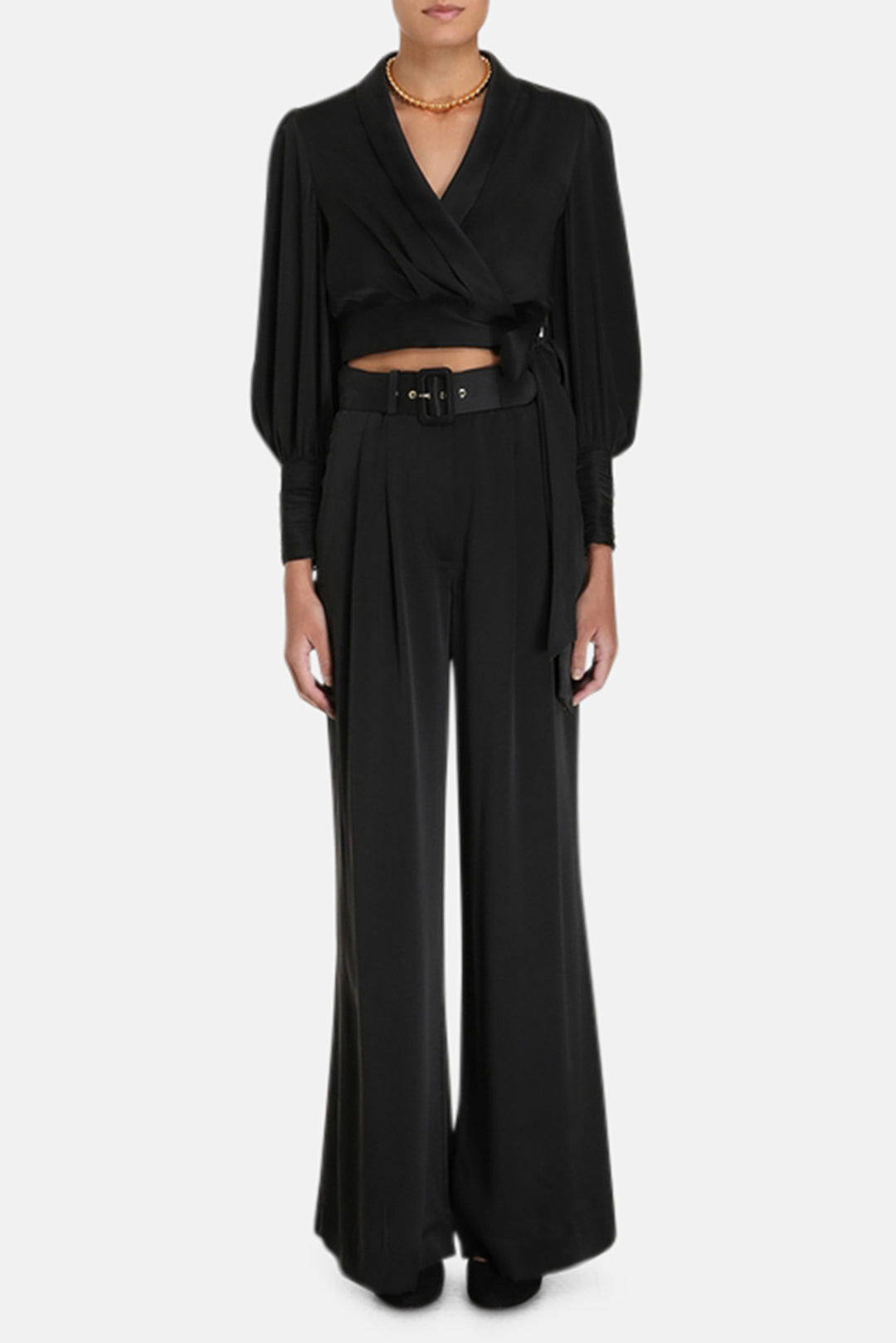 Silk Tuck Pant Black