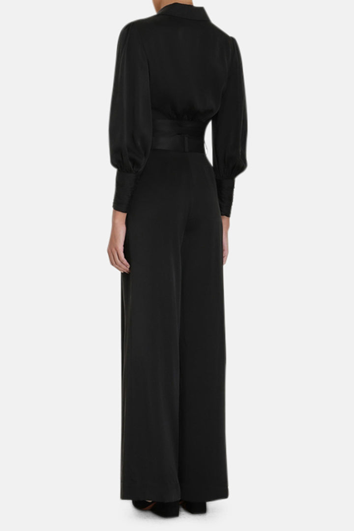 Silk Tuck Pant Black