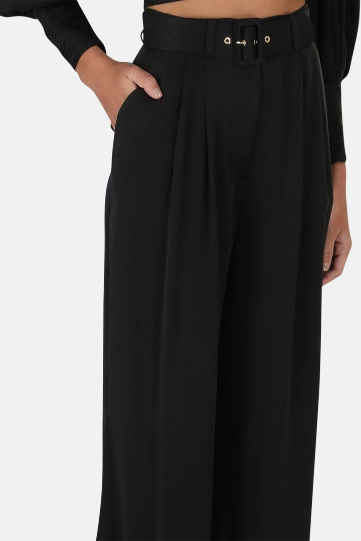 Silk Tuck Pant Black